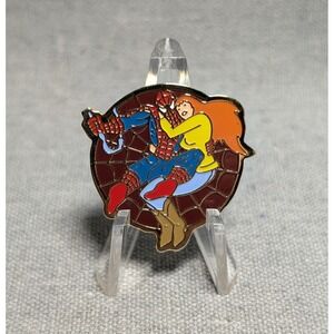 Vintage 1996 Spider-Man & Mary Jane Lapel Pin Button Marvel Characters Spiderman